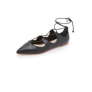 Loeffler Randall black lace up flats